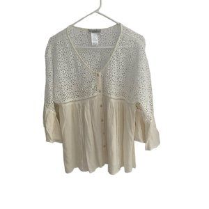 - See and Be Seen Eyelet Top Blouse Women